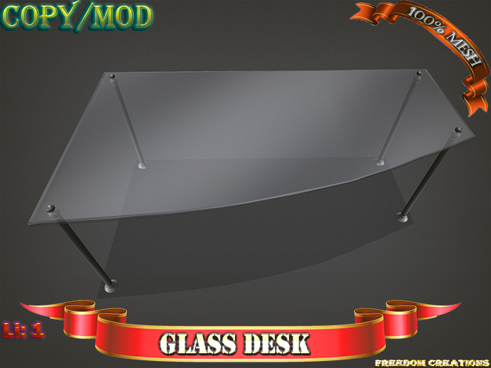 Second Life Marketplace Glass deskFreedom creations